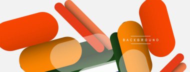 Yuvarlak şekiller ve çizgiler üst üste biniyor. Duvar kağıdı afişi veya iniş sayfası için vektör illüstrasyonu