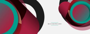Çember ve yuvarlak şekiller soyut arkaplan. Duvar kağıdı afişi veya iniş sayfası için vektör illüstrasyonu