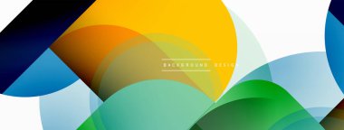 Yuvarlak üçgen çizgileri ve daireleri şekillendirir. Duvar kağıdı afişi arkaplanı veya iniş sayfası için Geometrik vektör çizimi