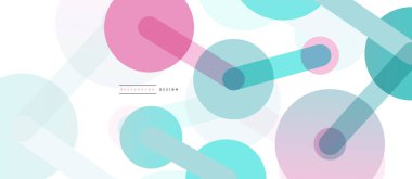 Çizgi noktaları geometrik soyut arkaplan bağlantıları. Çizgilerle birbirine bağlı çemberler. Duvar kağıdı, afiş, arkaplan veya iniş için moda tekno iş şablonu