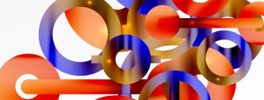 Çember bileşimi soyut arkaplan. Duvar kağıdı, afiş, arkaplan veya iniş için moda tekno iş şablonu