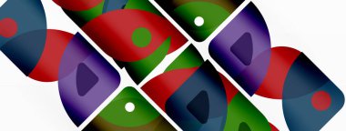 Çizgiler, kareler, daireler ve üçgenler. Duvar kağıdı, pankart, arkaplan, sunum veya iniş sayfası için Geometrik soyut arkaplan