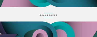 Soyut arkaplan. Minimum geometrik daireler ve koyu gölgeli yuvarlak şekiller. Duvar kağıdı afişi veya arkaplan için moda teknoloji iş şablonu