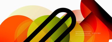 Yuvarlak üçgen çizgileri ve daireleri şekillendirir. Duvar kağıdı afişi arkaplanı veya iniş sayfası için Geometrik vektör çizimi