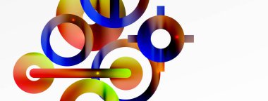 Çember bileşimi soyut arkaplan. Duvar kağıdı, afiş, arkaplan veya iniş için moda tekno iş şablonu