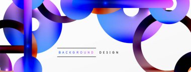 Çember bileşimi soyut arkaplan. Duvar kağıdı, afiş, arkaplan veya iniş için moda tekno iş şablonu