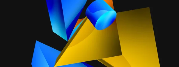 Vector Minimalistische Geometrische Abstracte Achtergrond Driehoek Cilinder Piramide Basisvorm Samenstelling — Stockvector