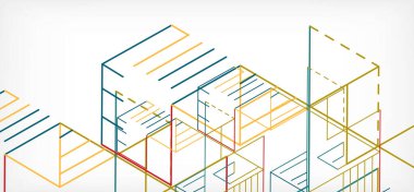 Soyut arkaplan. Beyaz arkaplanda renk çizgileri. Doğrusal soyut kompozisyon. Duvar kağıdı, afiş, arkaplan, iniş sayfası için tekno veya iş konsepti