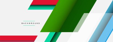 Vektör arkaplanı. Gölge efektli soyut örtüşen renk çizgileri tasarımı. Duvar kağıdı afişi için resim arkaplanı veya iniş sayfası