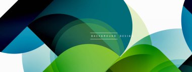 Yuvarlak üçgen çizgileri ve daireleri şekillendirir. Duvar kağıdı afişi arkaplanı veya iniş sayfası için Geometrik vektör çizimi