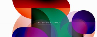 Yuvarlak üçgen çizgileri ve daireleri şekillendirir. Duvar kağıdı afişi arkaplanı veya iniş sayfası için Geometrik vektör çizimi