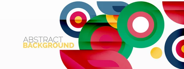 Abstrato Redondo Formas Fundo Decoração Minimalista Fundo Geométrico Com Círculos — Vetor de Stock