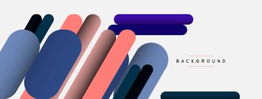 Yuvarlak şekiller ve çizgiler üst üste biniyor. Duvar kağıdı afişi veya iniş sayfası için vektör illüstrasyonu