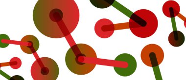 Soyut arkaplan. Yuvarlak noktalar çizgilerle birleşti. Duvar kağıdı, afiş, arkaplan veya iniş için moda tekno iş şablonu