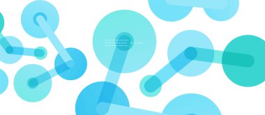 Çizgi noktaları geometrik soyut arkaplan bağlantıları. Çizgilerle birbirine bağlı çemberler. Duvar kağıdı, afiş, arkaplan veya iniş için moda tekno iş şablonu