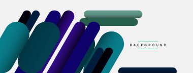 Yuvarlak şekiller ve çizgiler üst üste biniyor. Duvar kağıdı afişi veya iniş sayfası için vektör illüstrasyonu