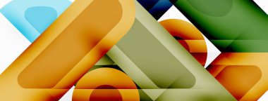 Kare ve daire en az soyut arkaplan. Duvar kağıdı afişi için vektör illüstrasyonu