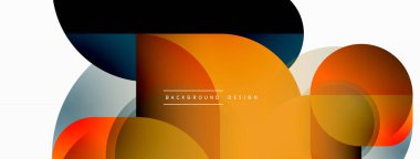 Yuvarlak üçgen çizgileri ve daireleri şekillendirir. Duvar kağıdı afişi arkaplanı veya iniş sayfası için Geometrik vektör çizimi