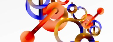 Çember bileşimi soyut arkaplan. Duvar kağıdı, afiş, arkaplan veya iniş için moda tekno iş şablonu