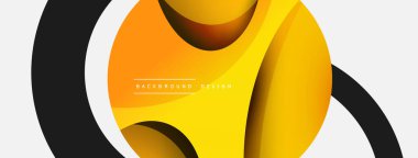 Yaratıcı geometrik duvar kağıdı. Asgari soyut arkaplan. Duvar kağıdı arkaplanı veya iniş sayfası için daire ve dalga kompozisyon vektör çizimi