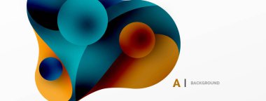 Geometrik yuvarlak şekiller ve soyut çemberler. Yapay zeka teknolojisi, engelleme zinciri, iletişim için duvar kağıdı, 5G, bilim, iş