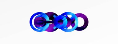 Minimum geometrik soyut arkaplan. Parlak ve parlak daire, çizgi ve yuvarlak şekiller tasarım. Duvar kağıdı, afiş, arkaplan veya iniş için moda tekno iş şablonu