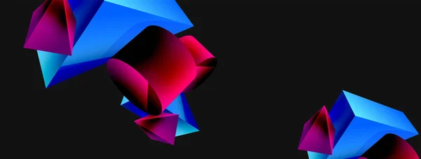 3D矢量极小几何抽象背景 三角形 金字塔基本形状组成 背景图或登陆用的时尚技术业务模板 — 图库矢量图片