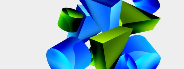 Vector Minimalist Geometric Abstract Background Triangle Cylinder Pyramid Basic Shape — 스톡 벡터