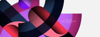 Geometrik soyut arkaplan. Duvar kağıdı arkaplanı veya iniş sayfası için yuvarlak şekiller, daireler, satır bileşimi