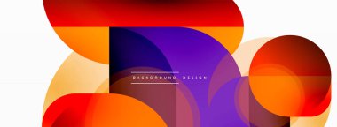 Yuvarlak üçgen çizgileri ve daireleri şekillendirir. Duvar kağıdı afişi arkaplanı veya iniş sayfası için Geometrik vektör çizimi