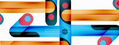 Renkli dinamik kompozisyon. Duvar kağıdı, afiş veya iniş için geometrik yaratıcı arkaplan