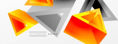 3d üçgen soyut arkaplan. Temel şekil teknolojisi ya da iş konsepti bileşimi. Duvar kağıdı, afiş, arkaplan veya iniş için moda tekno iş şablonu