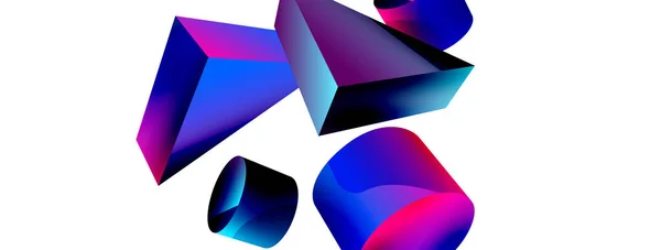 Vector Minimalist Geometric Abstract Background Triangle Cylinder Pyramid Basic Shape — 图库矢量图片