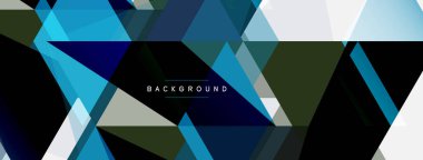 Mozaik üçgenler geometrik arkaplan. Tekno veya iş konsepti, duvar kağıdı, afiş, arkaplan, iniş sayfası deseni