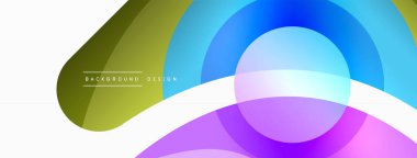 Renkli geometrik şekilli soyut arkaplan. Yuvarlak şekilli, daire ve çizgilerle çok güzel bir arka plan. Geometrik tasarım. Vektör illüstrasyonu