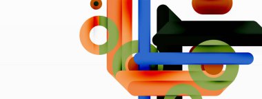 Yaratıcı geometrik duvar kağıdı. Asgari çizgiler ve daireler. Duvar kağıdı, afiş, arkaplan veya iniş için moda tekno iş şablonu