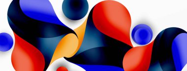 Akan geometrik şekiller, minimalist soyut arkaplanı oluşturur. Yuvarlak şekiller ve daireler. Yapay zeka teknolojisi, engelleme zinciri, iletişim için duvar kağıdı, 5G, bilim, iş