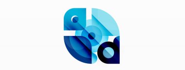 Minimum geometrik soyut arkaplan. İlkel şekiller kompozisyon arkaplanı. Duvar kağıdı, afiş, arkaplan veya iniş için moda tekno iş şablonu