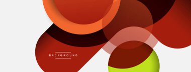 Vektör yuvarlak şekilli daireler minimum geometrik arkaplan. Duvar kağıdı afişi veya iniş sayfası için vektör illüstrasyonu