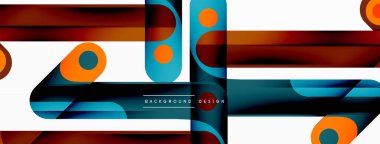 Renkli dinamik kompozisyon. Duvar kağıdı, afiş veya iniş için geometrik yaratıcı arkaplan