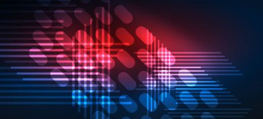 Arka plan duvar kağıtları, parlak çizgiler ve geometrik şekiller. Yapay Zeka teknolojisi, engelleme zinciri, iletişim, 5G, bilim, iş ve teknoloji konsepti için koyu duvar kağıdı