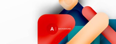 Minimum geometrik soyut arkaplan. Renkli geometrik bloklar. Çizgiler, kareler ve üçgenler duvar kağıdı bileşimi