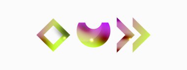 Dinamik bileşim, parlak geometrik şekiller soyut arkaplan. Duvar kağıdı, afiş, arkaplan veya iniş için moda tekno iş şablonu