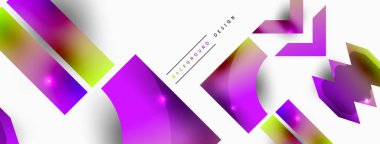 Dinamik bileşim, parlak geometrik şekiller soyut arkaplan. Duvar kağıdı, afiş, arkaplan veya iniş için moda tekno iş şablonu