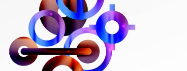 Minimum geometrik soyut arkaplan. Çember, çizgi ve yuvarlak şekiller tasarımı. Duvar kağıdı, afiş, arkaplan veya iniş için moda tekno iş şablonu