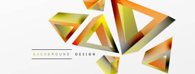 3d üçgen soyut arkaplan. Temel şekil teknolojisi ya da iş konsepti bileşimi. Duvar kağıdı, afiş, arkaplan veya iniş için moda tekno iş şablonu