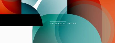 Yaratıcı geometrik duvar kağıdı. Asgari çember üçgen ve kare çizgi soyut arkaplan. Duvar kağıdı afişi veya iniş sayfası için vektör illüstrasyonu