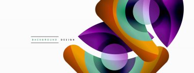 Yaratıcı geometrik duvar kağıdı. Asgari soyut arkaplan. Duvar kağıdı arkaplanı veya iniş sayfası için daire dalga ve yuvarlak şekiller kompozisyon vektör çizimi