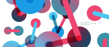 Çizgi noktaları geometrik soyut arkaplan bağlantıları. Çizgilerle birbirine bağlı çemberler. Duvar kağıdı, afiş, arkaplan veya iniş için moda tekno iş şablonu