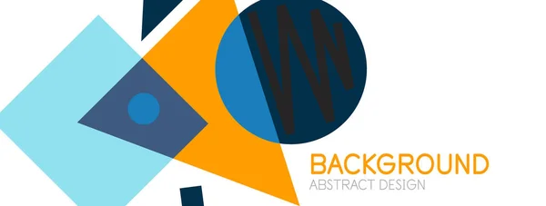 抽象的な背景 ブロック 三角形 円の構成 バナー ランディングページのための技術またはビジネスコンセプト — ストックベクタ